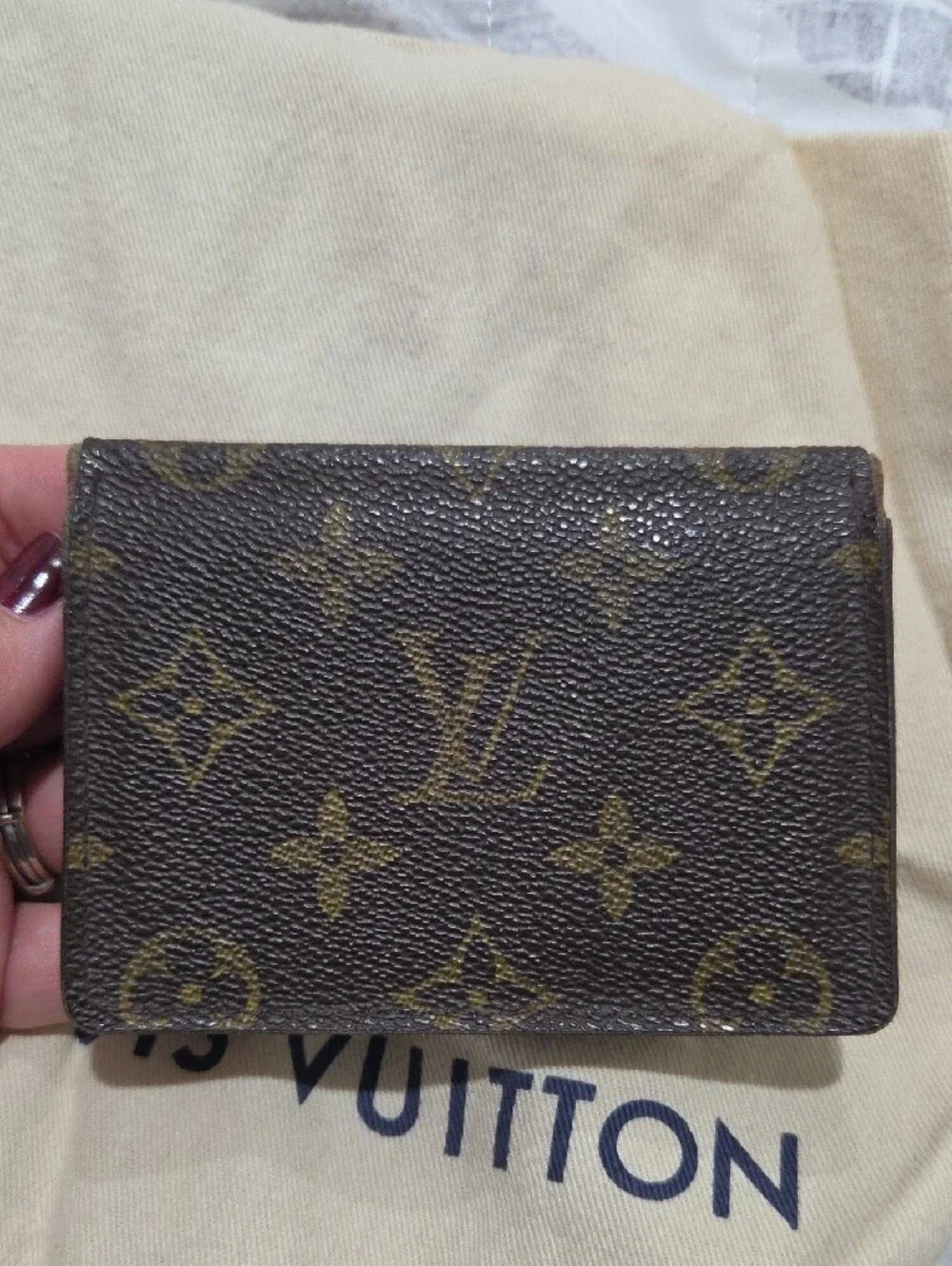 Vintage Louis Vuitton Monogram Porte 2 Cartes Vertical ID Card Holder M60533